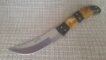 damascus steel hunting knife with two tone handle